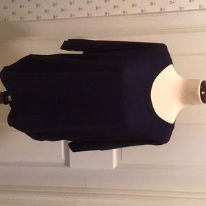 NAVY BLUE DOLMAN SLEEVE TOP